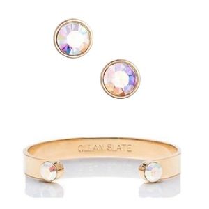 $126 Kate Spade Forever Gems ‘CLEAN SLATE’ Idiom irid Bracelet & Earring Set